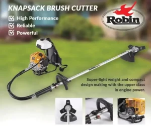Robin RK33 RK43 knapsack brush cutter with backpack design and cutting blade from Joo Huat Chai Kee