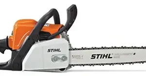 Orange Stihl MS170 professional chainsaw with cutting chain and guide bar from Joo Huat Chai Kee inventory