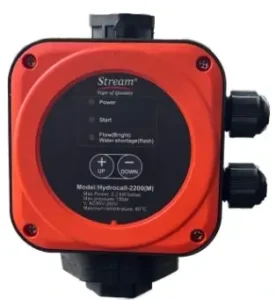 Red STREAM HYDROCALL 2200M pressure controller available at Joo Huat Chai Kee with automatic pump control