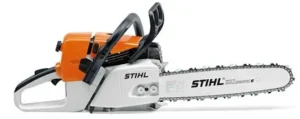 Heavy-duty STIHL MS361 chainsaw available at Joo Huat Chai Kee with long guide bar for forestry applications