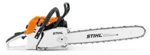 Heavy-duty STIHL MS382 chainsaw available at Joo Huat Chai Kee with long guide bar for forestry applications