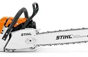 Heavy-duty STIHL MS382 chainsaw available at Joo Huat Chai Kee with long guide bar for forestry applications